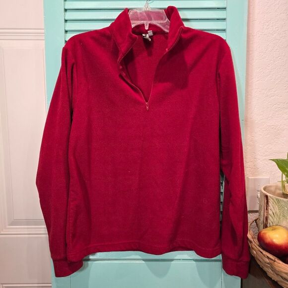 Tops - Sahalie Red Quarter-Zip Sweatshirt